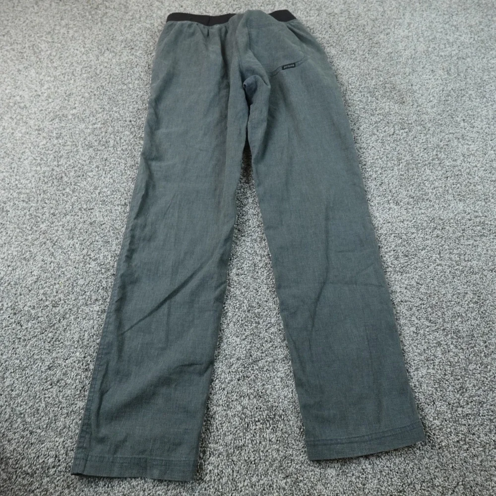 Prana Pants Mens XS Gray Vaha Straight Hemp Blend Pull On Elastic Waist Stretch